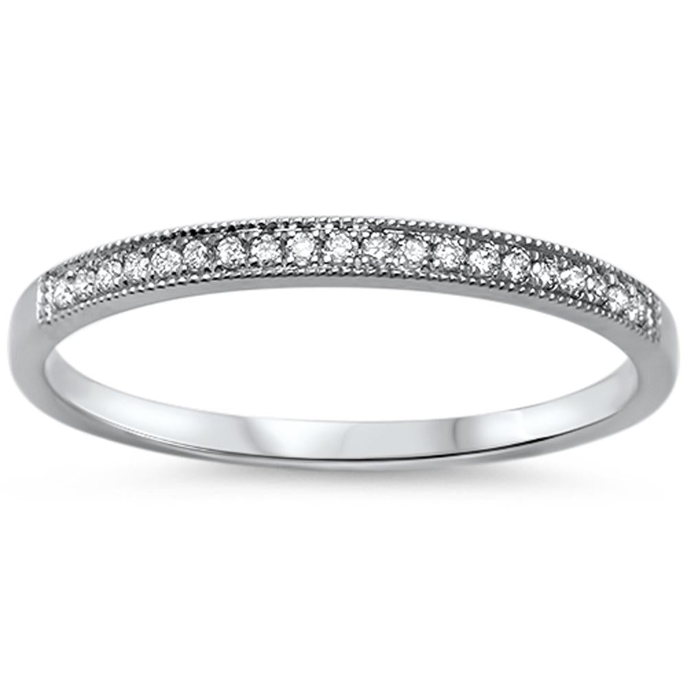 Muse Jewelry .09ct 14k White Gold Diamond Wedding Stackable Anniversary Band 6.5