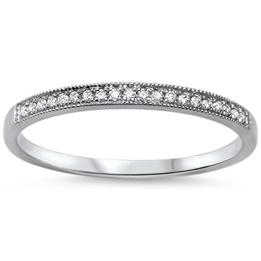 Muse Jewelry .09ct 14k White Gold Diamond Wedding Stackable Anniversary Band 6.5