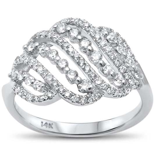 Muse Jewelry .59ct F VS2 14kt White Gold Round Diamond Ladies Band Ring Size 6.5