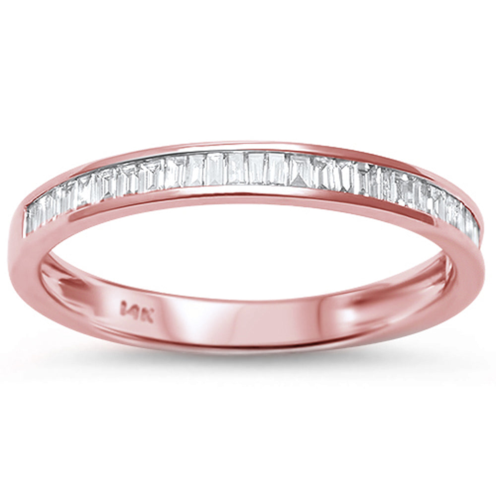 Muse Jewelry .25ct Channel Set 14kt Rose Gold Baguette Diamond Wedding Anniversary Band