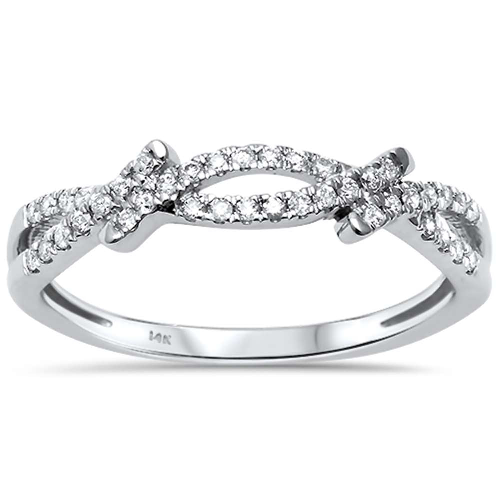 Muse Jewelry .18ct G SI 14kt White Gold Diamond Band Ring Size 6.5