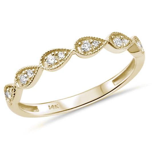 Muse Jewelry .12ct 14K Yellow Gold Round Diamond Fashion Wedding Band Ring Size 6.5