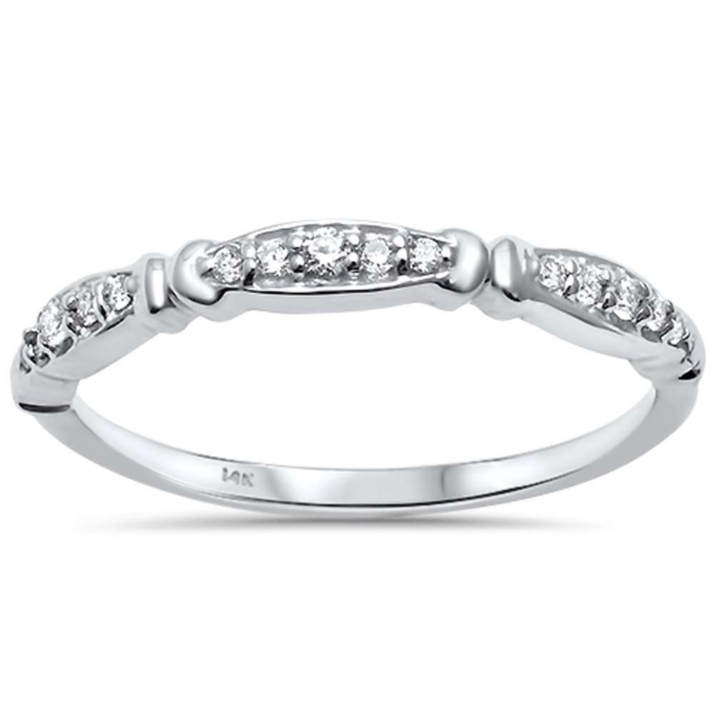 Muse Jewelry .11ct G SI 14kt White Gold Diamond Band Ring Size 6.5