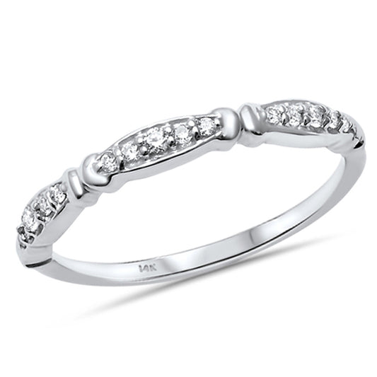 Muse Jewelry .11ct G SI 14kt White Gold Diamond Band Ring Size 6.5