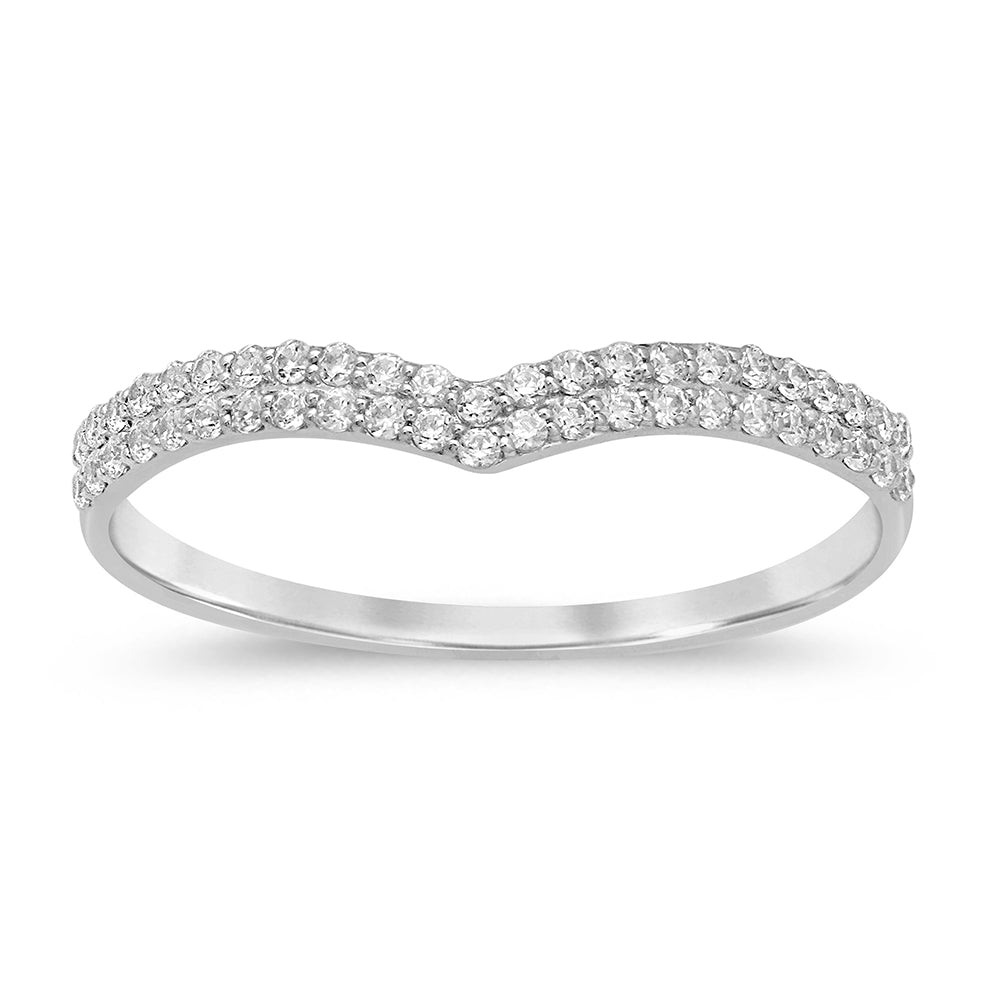 Muse Jewelry .20ct G SI 14kt White Gold V Shape Chevron Diamond Band Ring Size 6.5