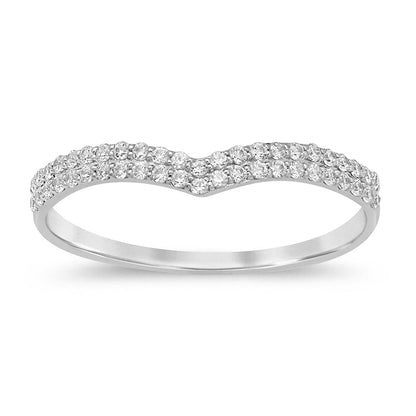 Muse Jewelry .20ct G SI 14kt White Gold V Shape Chevron Diamond Band Ring Size 6.5