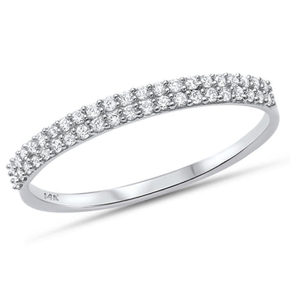 Muse Jewelry .16ct 14kt White Gold Diamond Band Ring Size 6.5