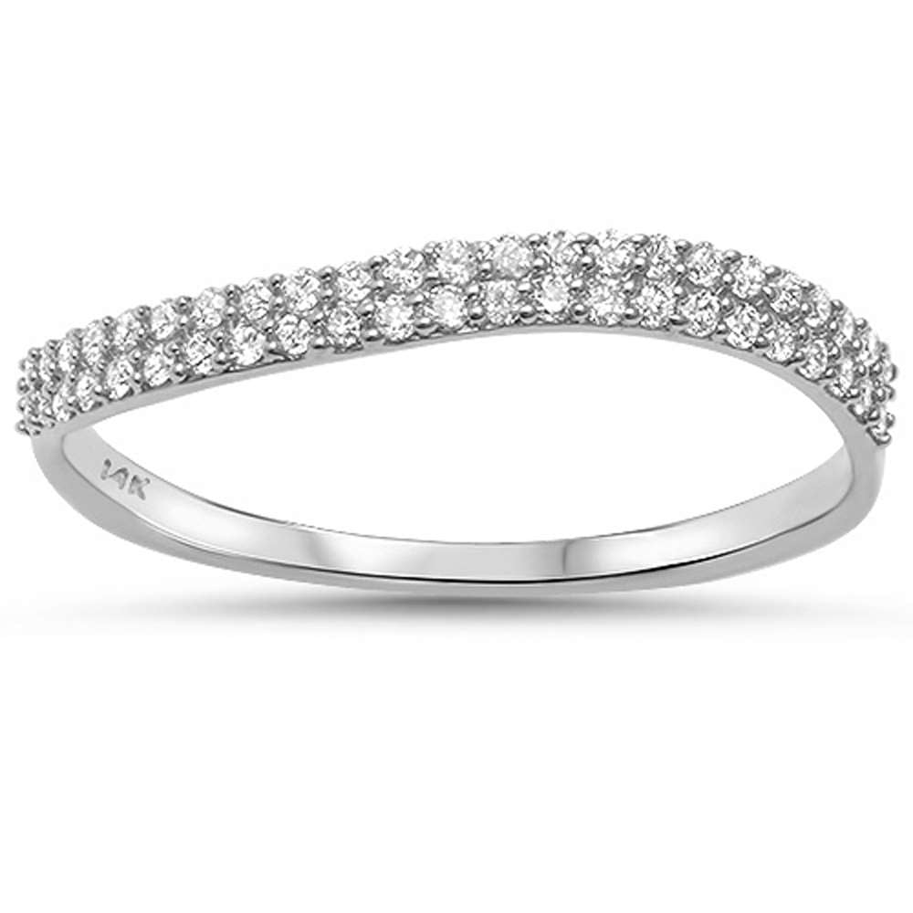 Muse Jewelry .22ct G SI 14kt White Gold Diamond Band Ring Size 6.5