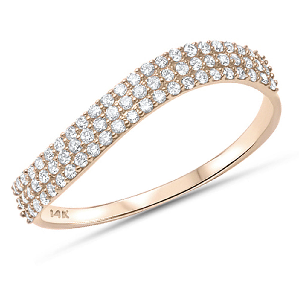 Muse Jewelry .29ct F SI 14kt Rose Gold Diamond Band Ring Size 6.5