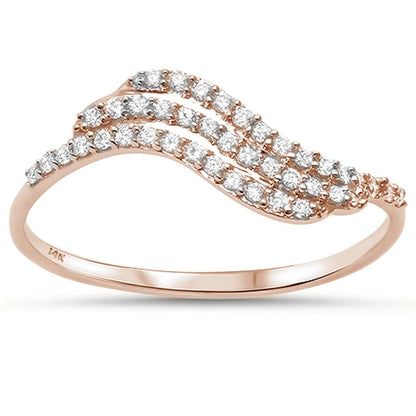 Muse Jewelry .17ct G SI 14kt Rose Gold Wave Diamond Band Ring Size 6.5