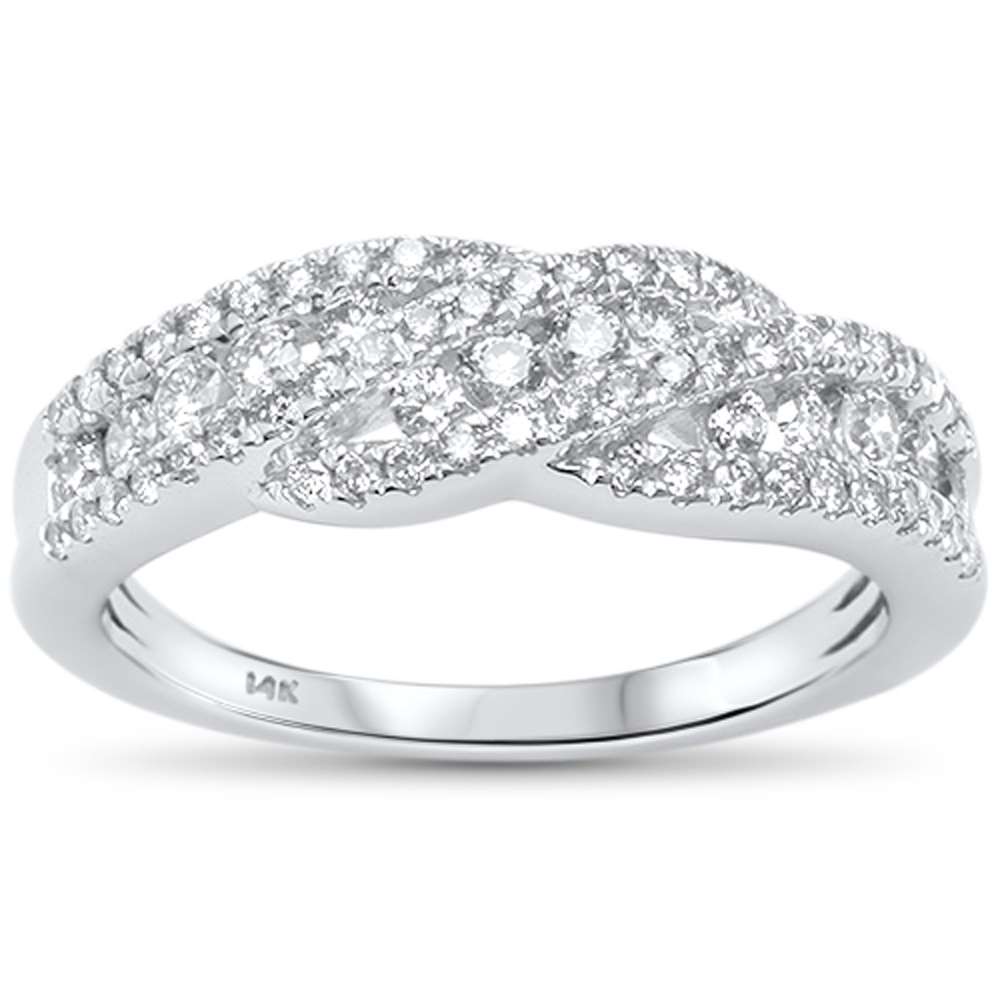 Muse Jewelry .60ct G SI 14kt White Gold Unique Diamond Band Ring Size 6.5