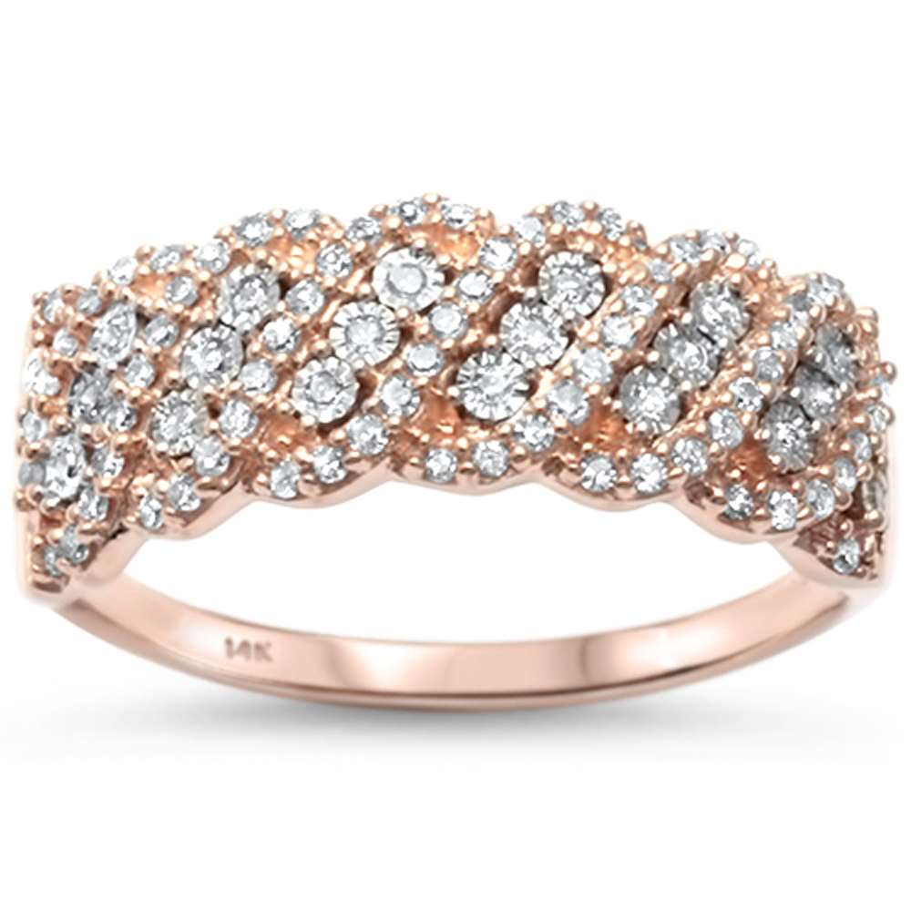 Muse Jewelry .27ct G SI 14kt Rose Gold Elegant Diamond Band Ring Size 6.5