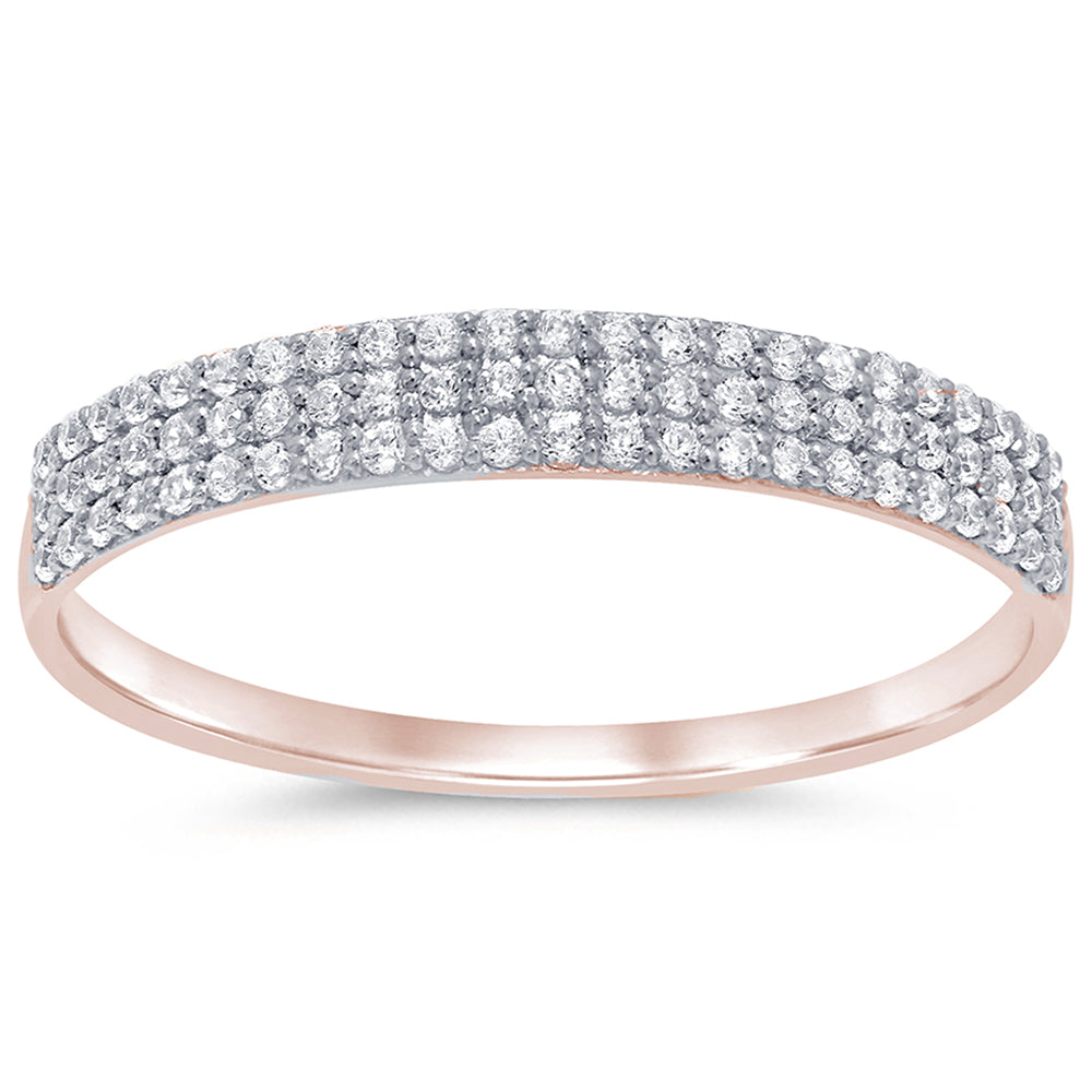 Muse Jewelry .23ct 14kt Rose Gold Diamond Band Size 6.5