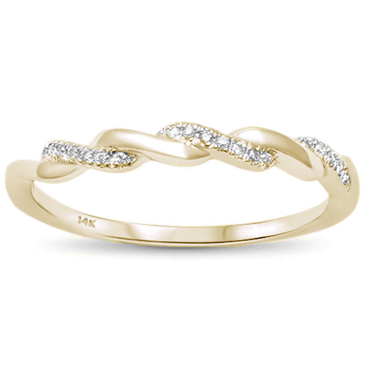 Muse Jewelry .06ct 14kt Yellow Gold Twisted Band Diamond Ring Size 6.5