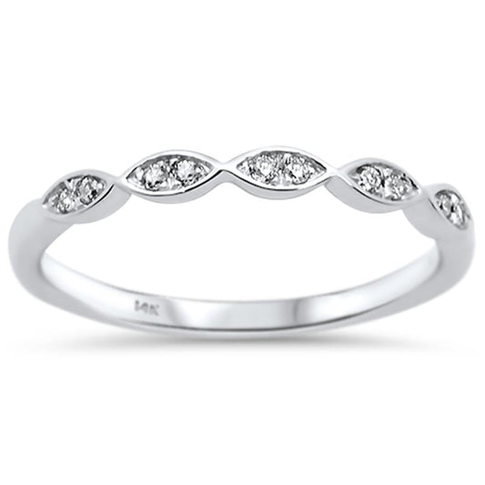 Muse Jewelry .09ct 14k White Gold Diamond Anniversary Wedding Stackable Band Size 6.5