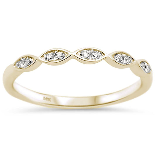 Muse Jewelry .07ct 14k Yellow Gold Diamond Anniversary Wedding Stackable Band Size 6.5