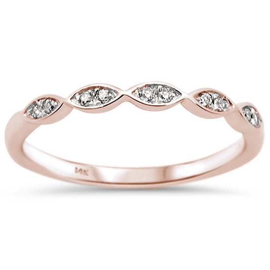 Muse Jewelry .08ct 14k Rose Gold Diamond Anniversary Wedding Stackable Band Size 6.5