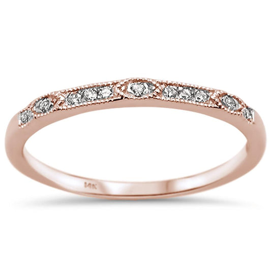 Muse Jewelry .07ct 14k Rose Gold Diamond Anniversary Wedding Stackable Band Size 6.5