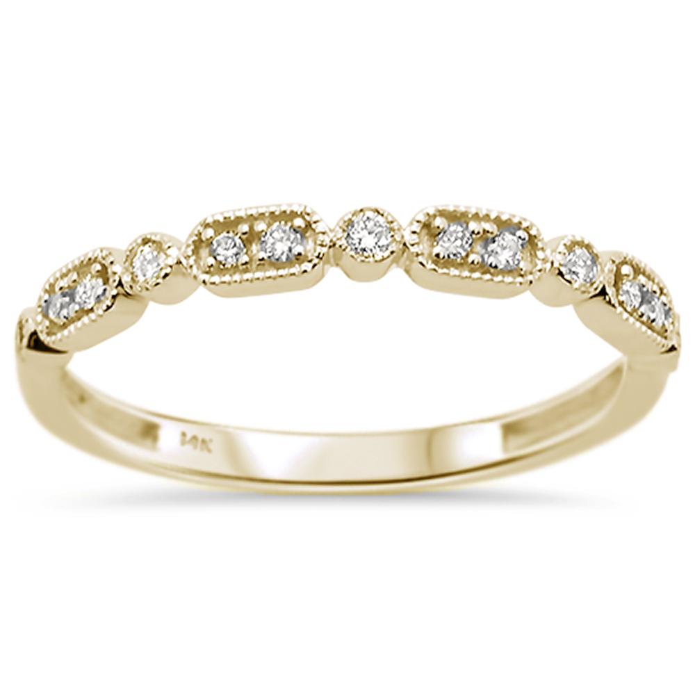 Muse Jewelry .11ct 14k Yellow Gold Diamond Anniversary Wedding Stackable Band Size 6.5