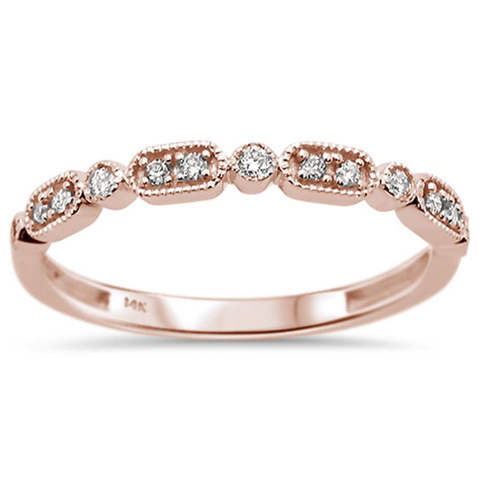 Muse Jewelry .10ct 14k Rose Gold Diamond Anniversary Wedding Stackable Band Size 6.5