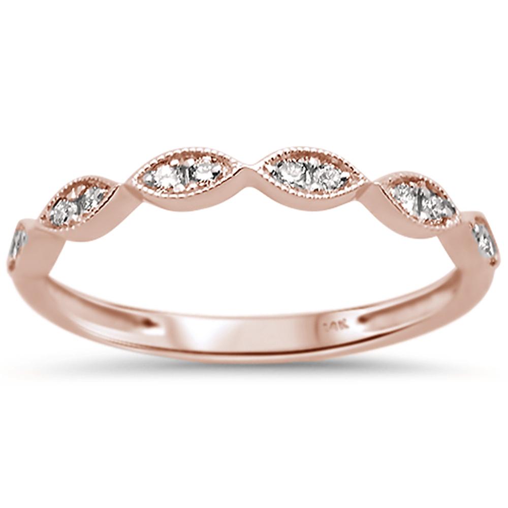 Muse Jewelry .15ct 14k Rose Gold Diamond Anniversary Wedding Stackable Band Size 6.5