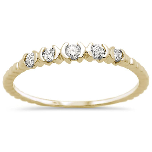 Muse Jewelry .13ct 14k Yellow Gold Diamond Anniversary Wedding Stackable Band Size 6.5