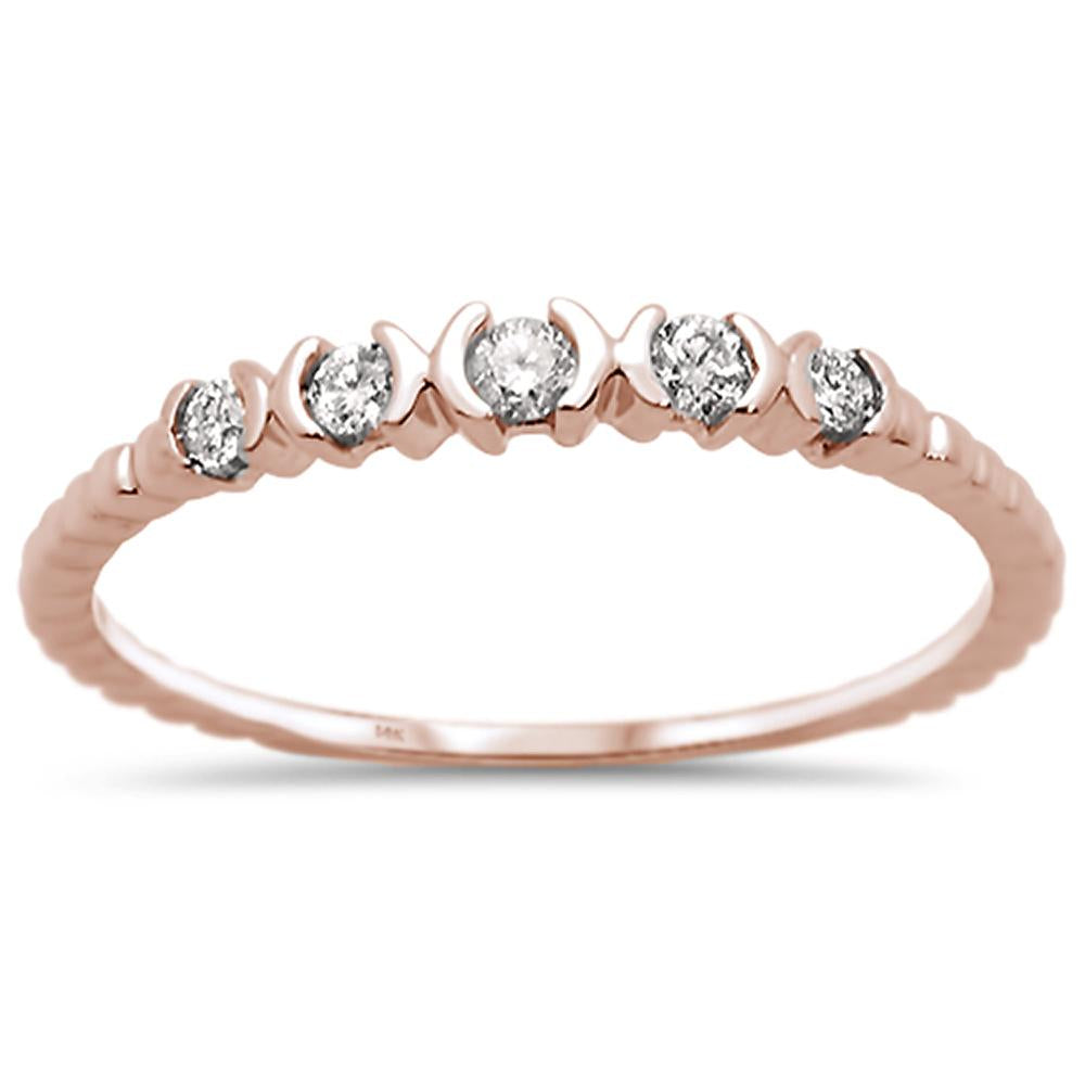 Muse Jewelry .13ct 14k Rose Gold Diamond Anniversary Wedding Stackable Band Size 6.5