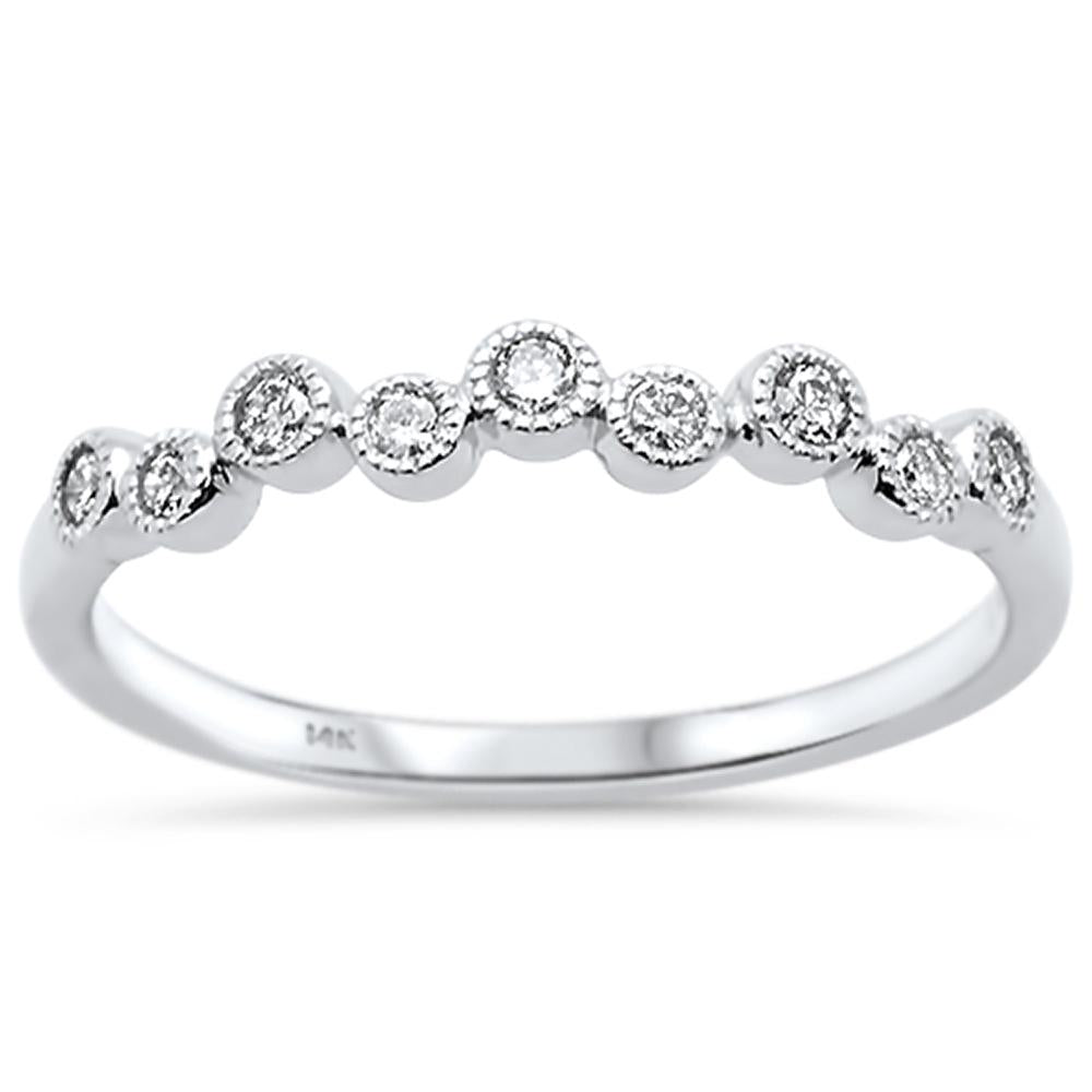 Muse Jewelry .16ct 14k White Gold Diamond Anniversary Wedding Stackable Band Size 6.5