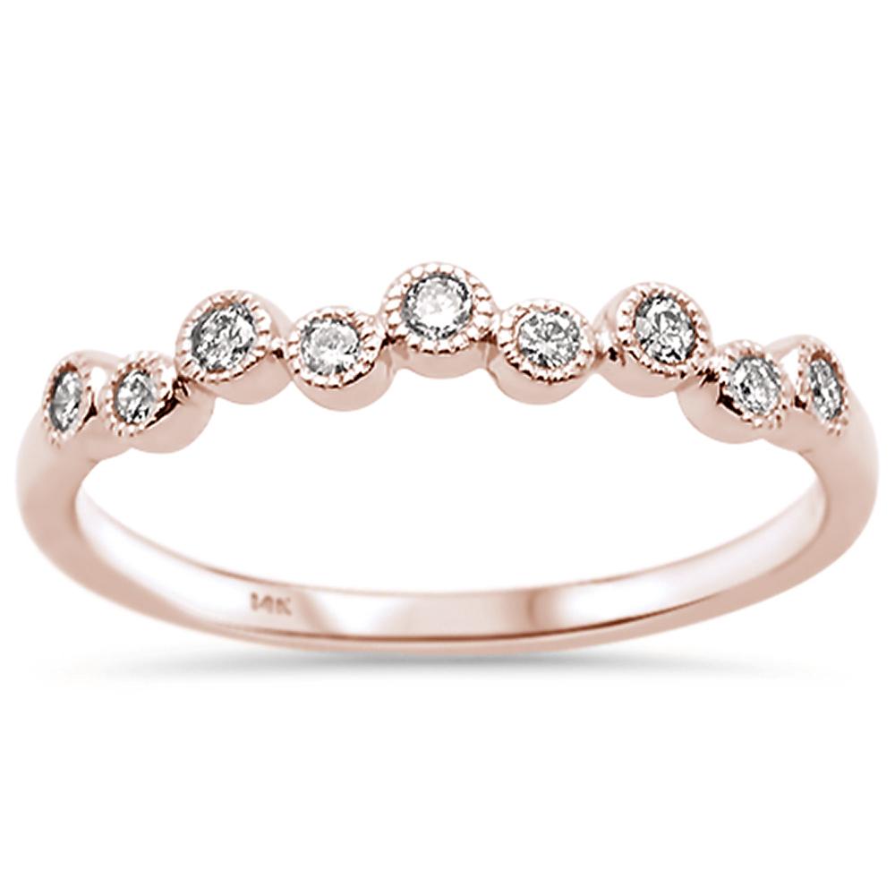 Muse Jewelry .16ct 14k Rose Gold Diamond Anniversary Wedding Stackable Band Size 6.5