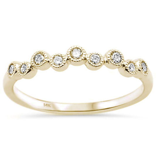 Muse Jewelry .15ct 14K Yellow Gold Round Bezel Diamond Band Ring