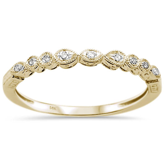 Muse Jewelry .06ct 14k Yellow Gold Diamond Anniversary Wedding Stackable Band Size 6.5