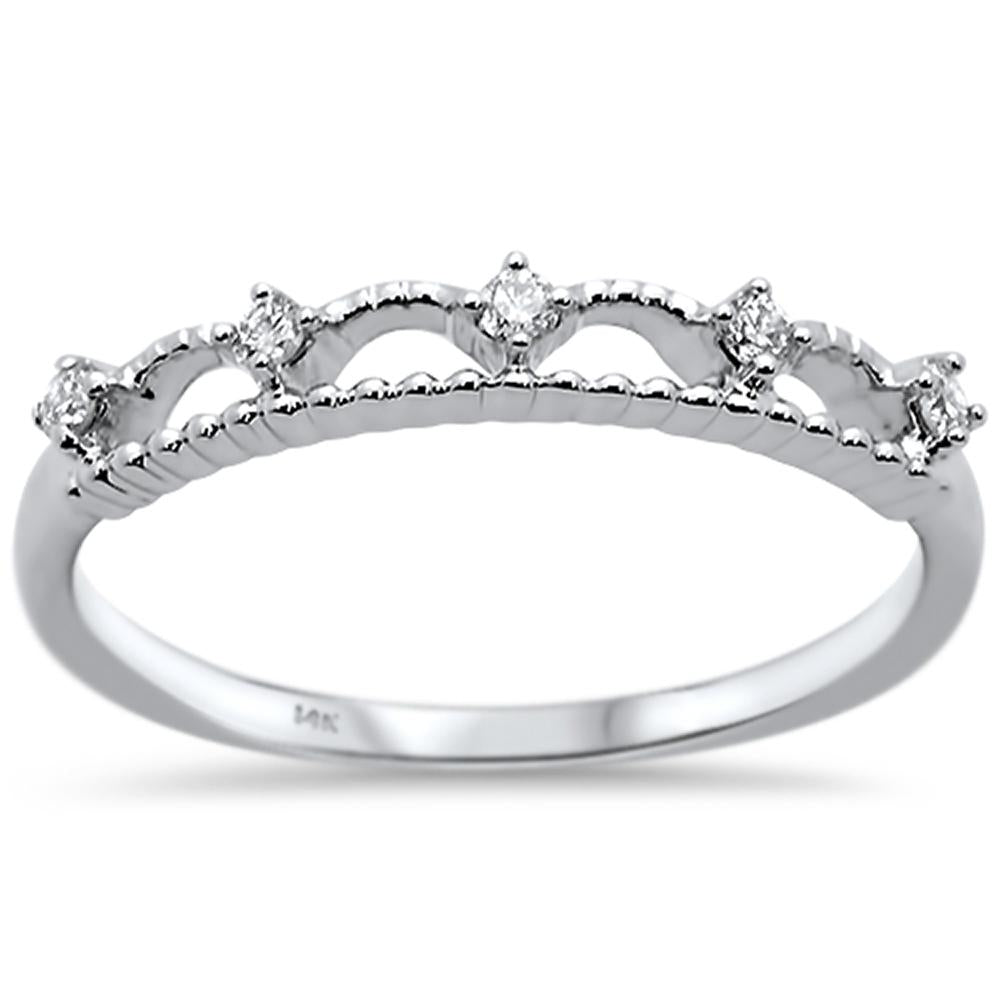 Muse Jewelry .10ct 14k White Gold Diamond Anniversary Wedding Stackable Band Size 6.5