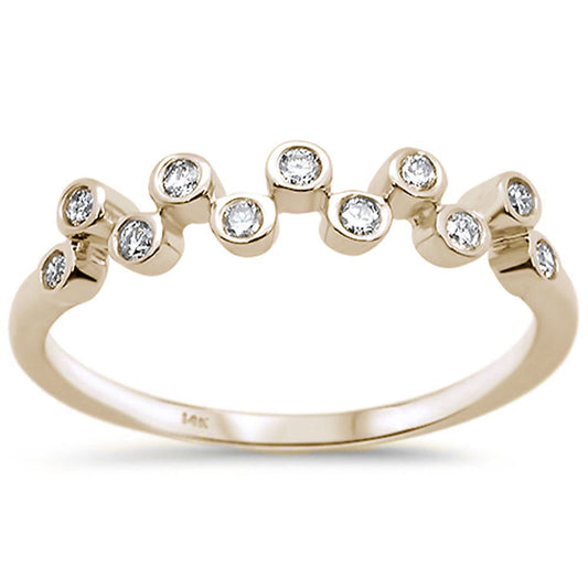 Muse Jewelry .15ct 14k Yellow Gold Diamond Anniversary Wedding Stackable Band Size 6.5