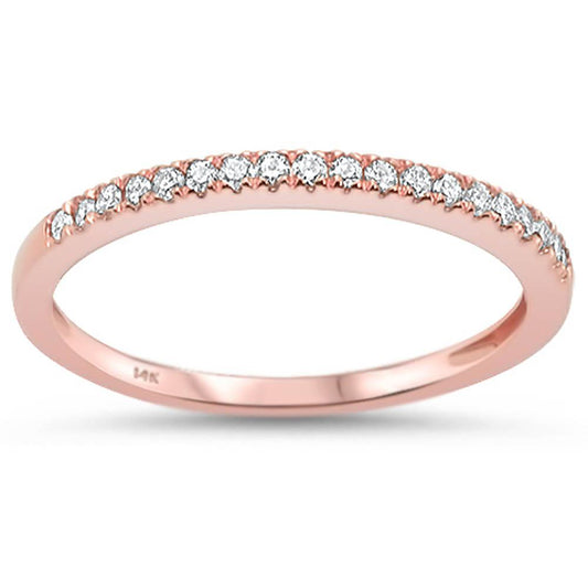 Muse Jewelry .15ct 14k Rose Gold Diamond Stackable Wedding Anniversary Rinze 6.5