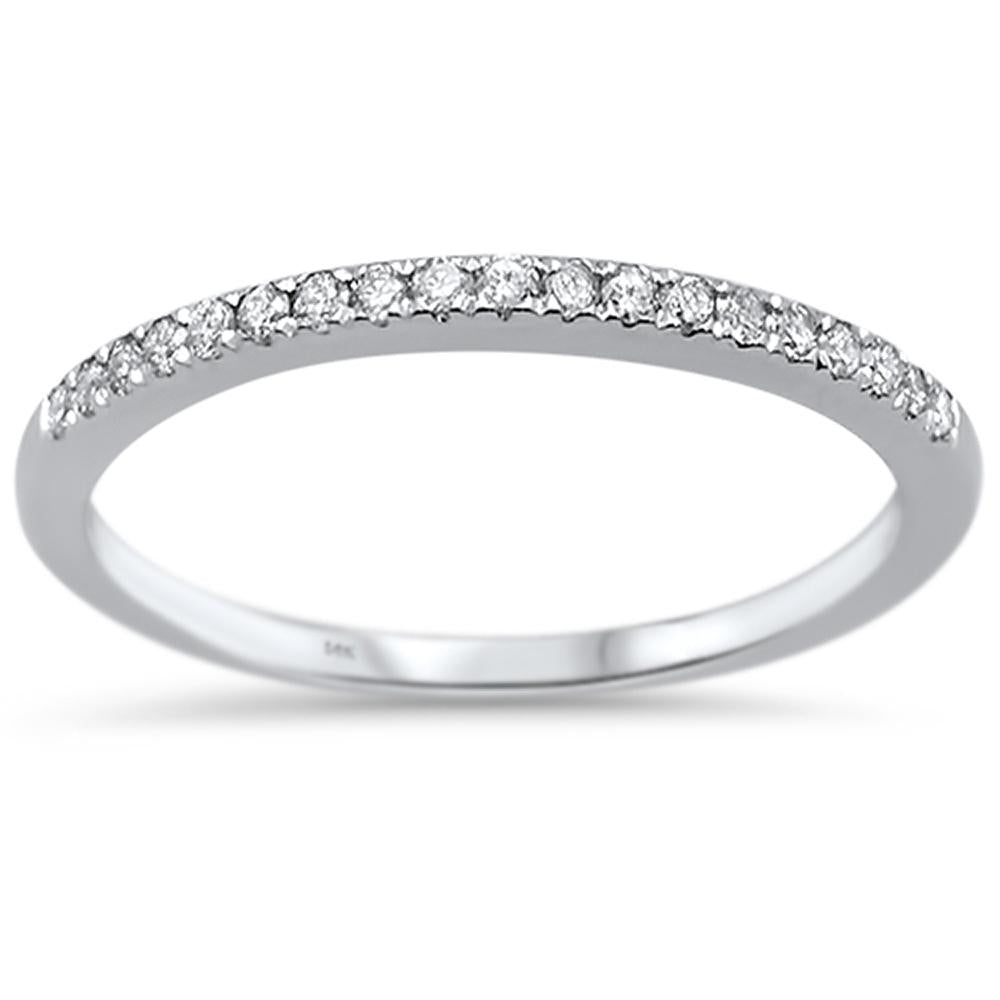 Muse Jewelry .15ct 14k White Gold Diamond Accent Stackable Wedding Band Ring Size 6.5