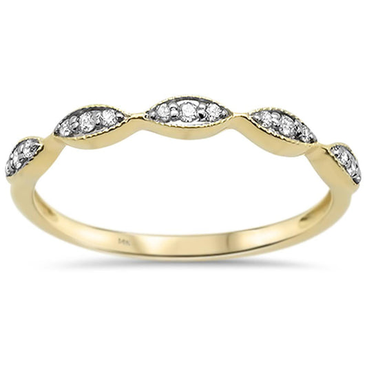 Muse Jewelry .10ct 14k Yellow Gold Diamond Accent Stackable Wedding Band Ring Size 6.5