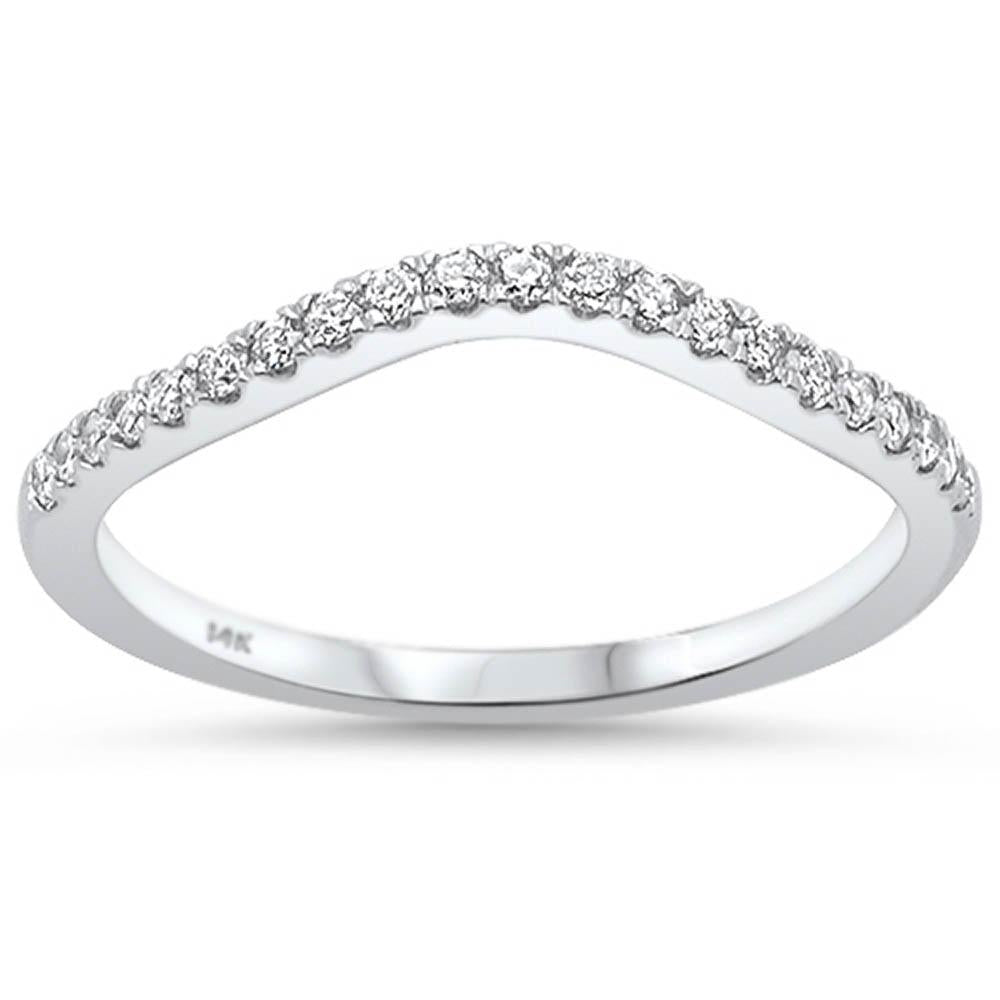 Muse Jewelry .19ct 14k White Gold Stackable Wedding Anniversary Diamond Rinze 6.5