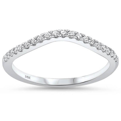 Muse Jewelry .19ct 14k White Gold Stackable Wedding Anniversary Diamond Rinze 6.5