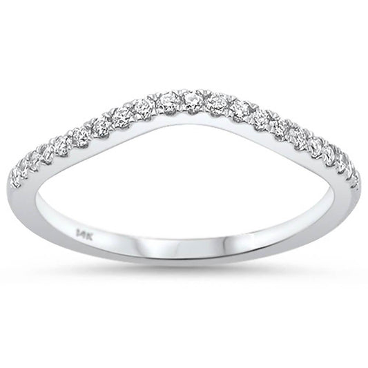 Muse Jewelry .19ct 14k White Gold Stackable Wedding Anniversary Diamond Rinze 6.5