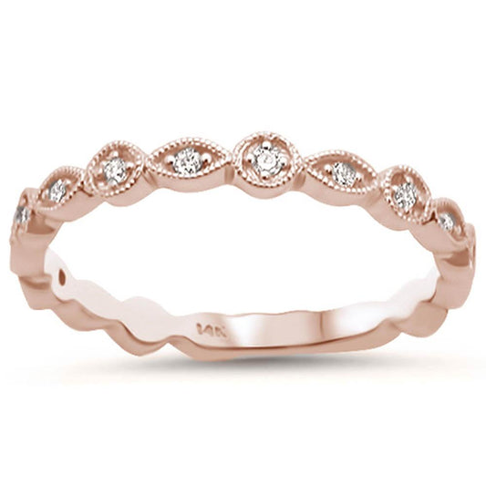 Muse Jewelry .11ct 14k Rose Gold Stackable Wedding Anniversary Diamond Rinze 6.5