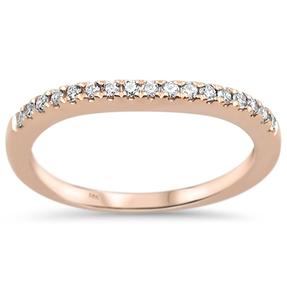 Muse Jewelry .17ct 14k Rose Gold Stackable Wedding Anniversary Diamond Ring Size 6.5