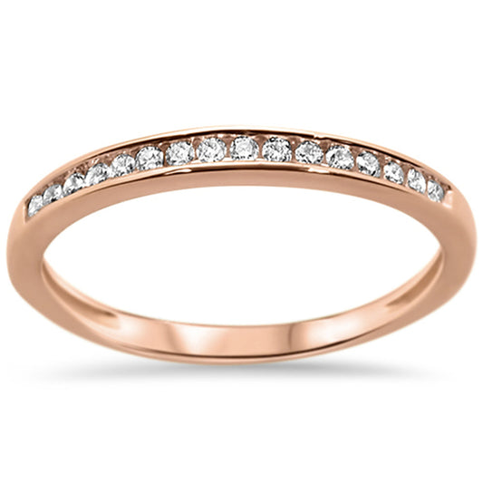 Muse Jewelry .13ct 14k Rose Gold Diamond Wedding Band Anniversary Ring Size 6.5