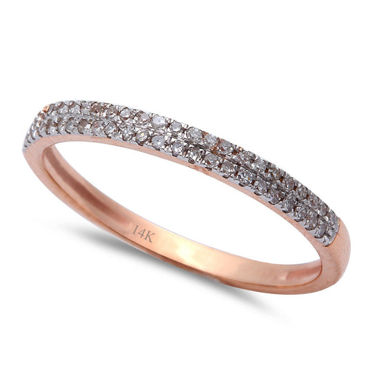 Muse Jewelry .15CT Round Diamond Pave Set Diamond Wedding Anniversary Band 14kt Rose Gold