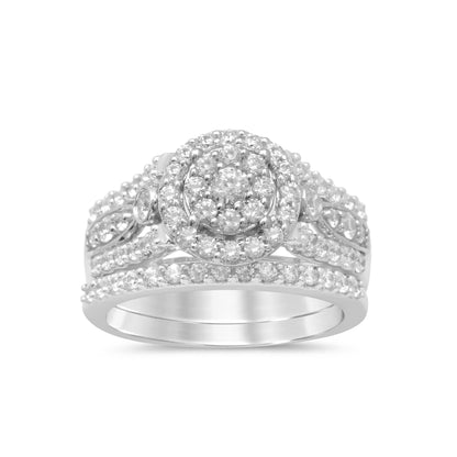 Muse Jewelry 1.23ct G SI 14kt White Gold Round Engagement Diamond Engagement Bridal Set