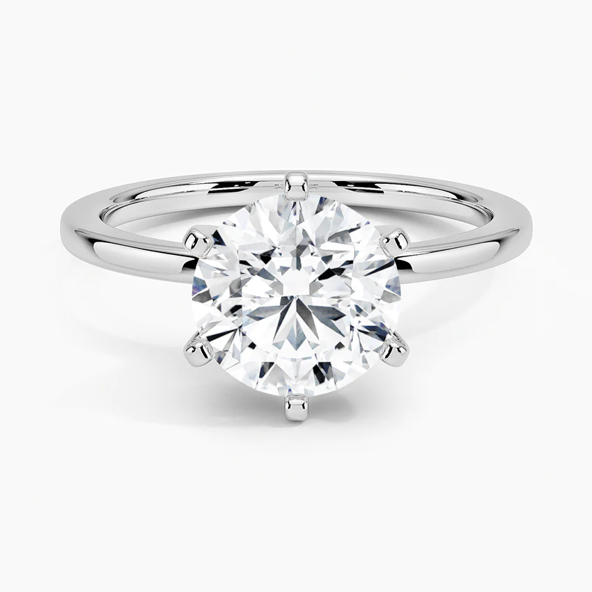 Muse Jewelry 1.80ct K SI 14K White Gold Round Diamond Eagle Claw Prongs Solitaire Ring Size 6.5