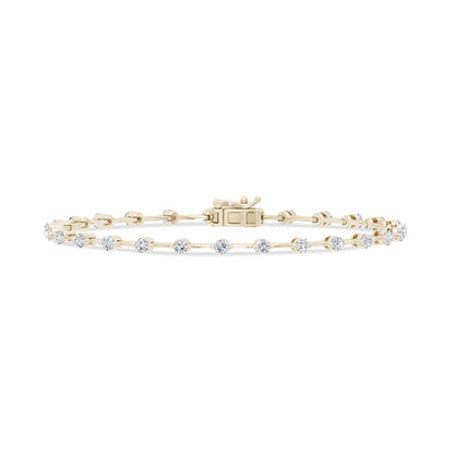 Muse Jewelry 1.16ct G SI 14K Yellow Gold Diamond Link Bracelet 7" Long