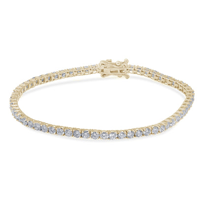 Muse Jewelry 3.12ct G SI 14K Yellow Gold Round Diamond Tennis Bracelet 7" Long