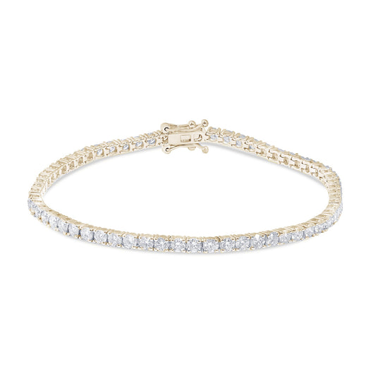 Muse Jewelry 5.08ct 14KT Yellow Gold Diamond Tennis Bracelet 7"