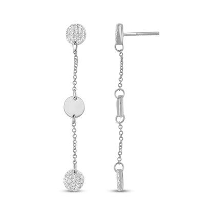 Muse Jewelry .21ct G SI 14K White Gold Diamond Round Dangling Earrings