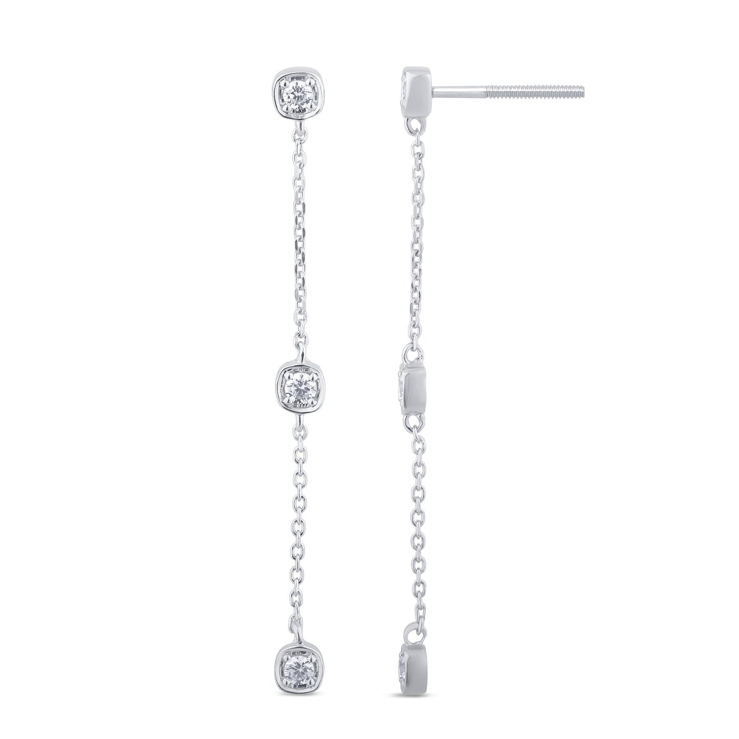 Muse Jewelry .27ct G SI 14K White Gold Diamond Dangle Earrings